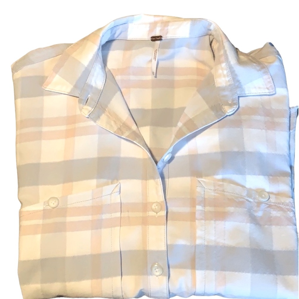 Free People Loveland Plaid Shirt Pastel Combo - Picture 7 of 8